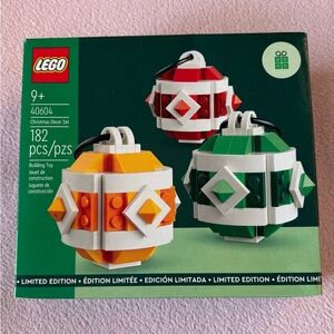 LEGO Christmas Ornament Trio - White, Green, Red, Orange
